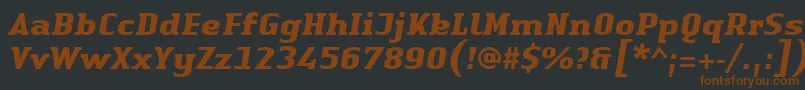 LinotypeAuthenticSerifBolditalic-fontti – ruskeat fontit mustalla taustalla