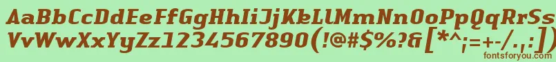 LinotypeAuthenticSerifBolditalic Font – Brown Fonts on Green Background