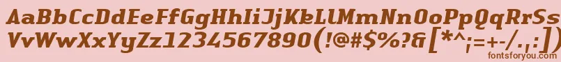 LinotypeAuthenticSerifBolditalic Font – Brown Fonts on Pink Background