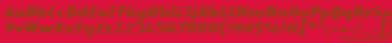 LinotypeAuthenticSerifBolditalic Font – Brown Fonts on Red Background