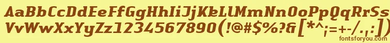Шрифт LinotypeAuthenticSerifBolditalic – коричневые шрифты на жёлтом фоне