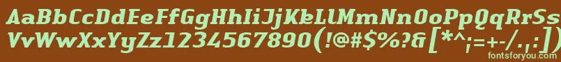 LinotypeAuthenticSerifBolditalic Font – Green Fonts on Brown Background