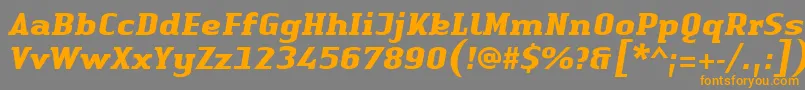 LinotypeAuthenticSerifBolditalic Font – Orange Fonts on Gray Background
