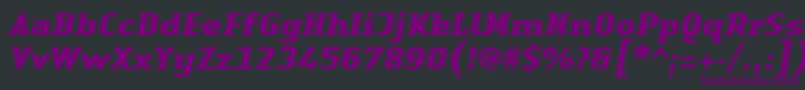 Czcionka LinotypeAuthenticSerifBolditalic – fioletowe czcionki na czarnym tle