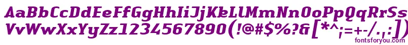 Czcionka LinotypeAuthenticSerifBolditalic – fioletowe czcionki na białym tle