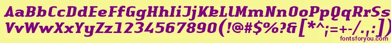 fuente LinotypeAuthenticSerifBolditalic – Fuentes Moradas Sobre Fondo Amarillo