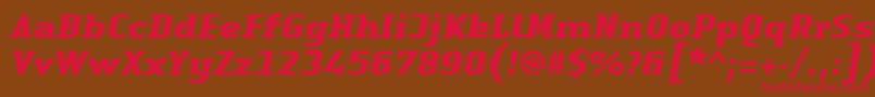 LinotypeAuthenticSerifBolditalic Font – Red Fonts on Brown Background
