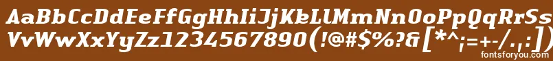 フォントLinotypeAuthenticSerifBolditalic – 茶色の背景に白い文字