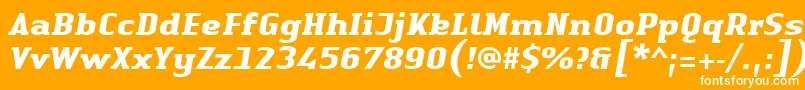 フォントLinotypeAuthenticSerifBolditalic – オレンジの背景に白い文字