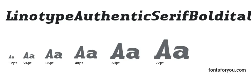 Размеры шрифта LinotypeAuthenticSerifBolditalic