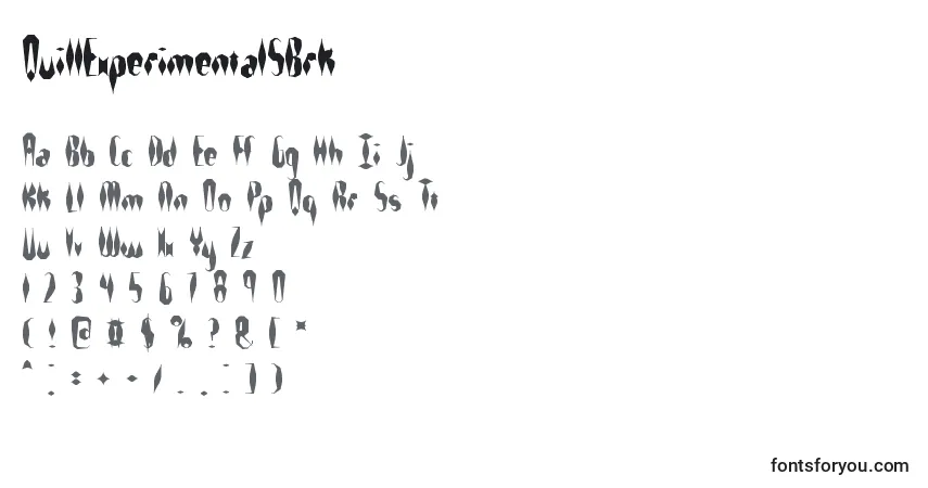 Шрифт QuillExperimentalSBrk – алфавит, цифры, специальные символы