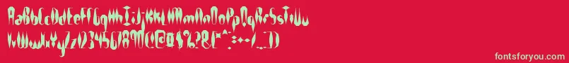 QuillExperimentalSBrk Font – Green Fonts on Red Background