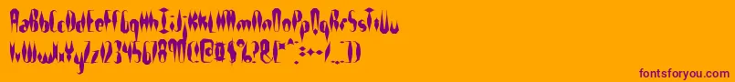 QuillExperimentalSBrk Font – Purple Fonts on Orange Background