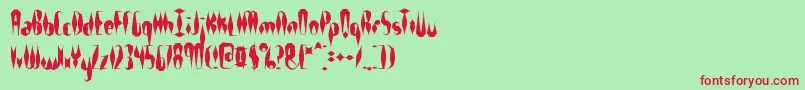 QuillExperimentalSBrk Font – Red Fonts on Green Background