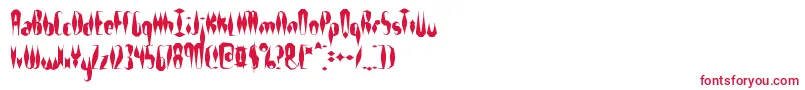 フォントQuillExperimentalSBrk – 白い背景に赤い文字