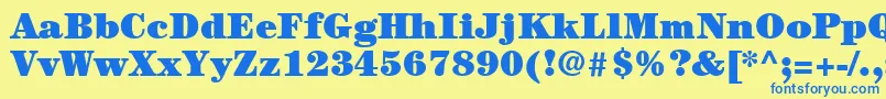 ItcCenturyLtUltra Font – Blue Fonts on Yellow Background