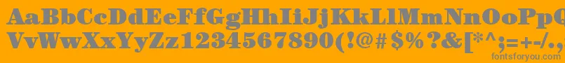 ItcCenturyLtUltra-Schriftart – Graue Schriften auf orangefarbenem Hintergrund