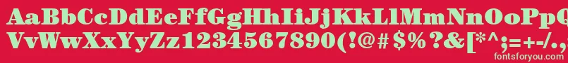 フォントItcCenturyLtUltra – 赤い背景に緑の文字