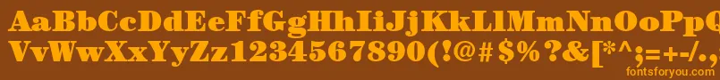 ItcCenturyLtUltra Font – Orange Fonts on Brown Background