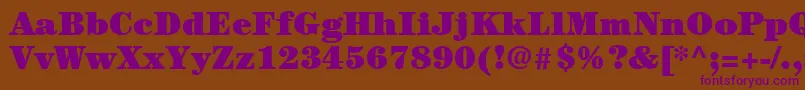 ItcCenturyLtUltra Font – Purple Fonts on Brown Background