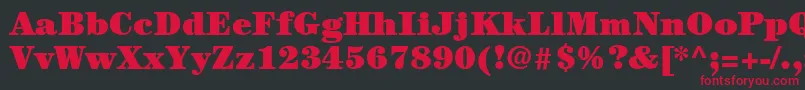 ItcCenturyLtUltra Font – Red Fonts on Black Background