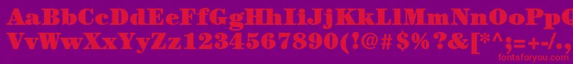 ItcCenturyLtUltra Font – Red Fonts on Purple Background