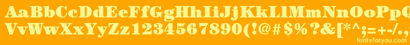 ItcCenturyLtUltra Font – Yellow Fonts on Orange Background