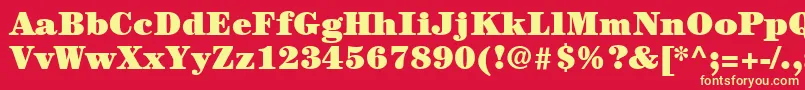 ItcCenturyLtUltra-Schriftart – Gelbe Schriften auf rotem Hintergrund