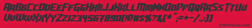 Шрифт TurokItalic – чёрные шрифты на красном фоне