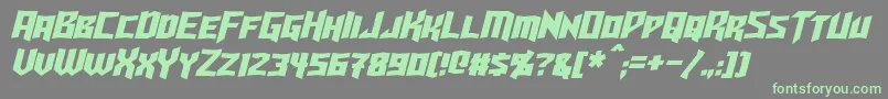 TurokItalic-Schriftart – Grüne Schriften auf grauem Hintergrund