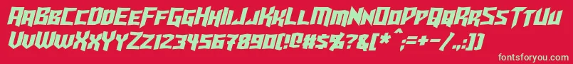 TurokItalic Font – Green Fonts on Red Background