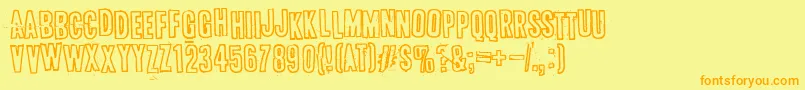 BugebolHuomenna Font – Orange Fonts on Yellow Background