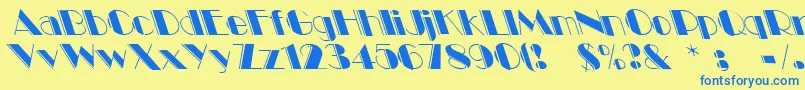 Voodoo1 Font – Blue Fonts on Yellow Background