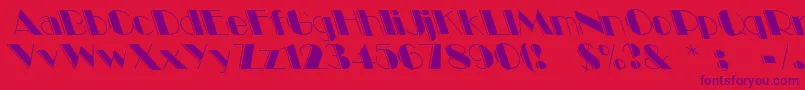 Fonte Voodoo1 – fontes roxas em um fundo vermelho