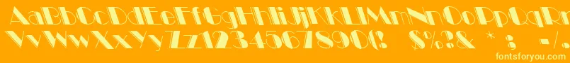 Voodoo1-Schriftart – Gelbe Schriften auf orangefarbenem Hintergrund