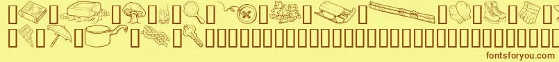 Подробнее о шрифте GeGrabBagIi Шрифт GeGrabBagIi – коричневые шрифты на жёлтом фоне