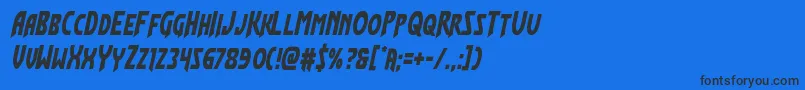 Шрифт Flashrogerscond – чёрные шрифты на синем фоне