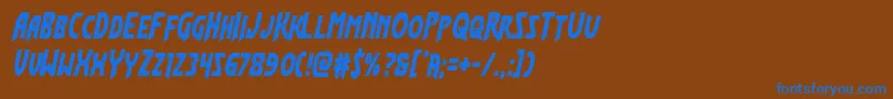 Flashrogerscond Font – Blue Fonts on Brown Background