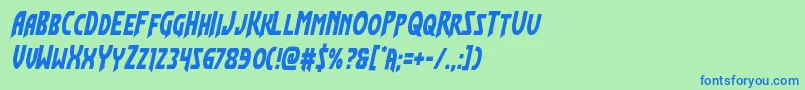 Flashrogerscond Font – Blue Fonts on Green Background