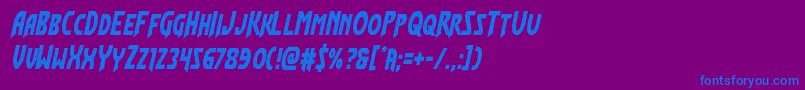 フォントFlashrogerscond – 紫色の背景に青い文字