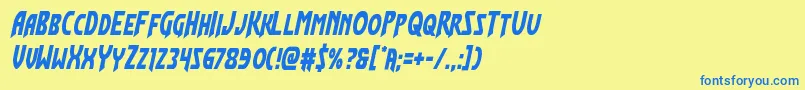 Flashrogerscond Font – Blue Fonts on Yellow Background