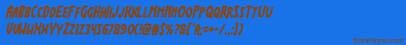 Flashrogerscond Font – Brown Fonts on Blue Background