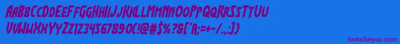 Flashrogerscond Font – Purple Fonts on Blue Background