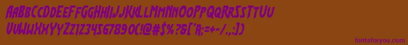 Flashrogerscond Font – Purple Fonts on Brown Background