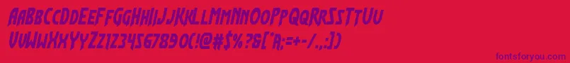 Flashrogerscond Font – Purple Fonts on Red Background