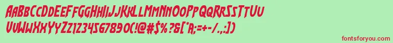 Flashrogerscond Font – Red Fonts on Green Background