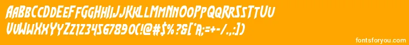 Flashrogerscond Font – White Fonts on Orange Background