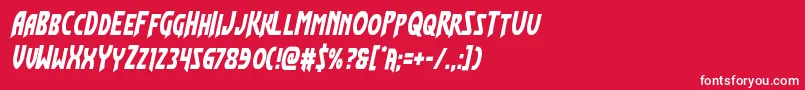 Flashrogerscond Font – White Fonts on Red Background