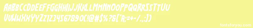 Flashrogerscond Font – White Fonts on Yellow Background