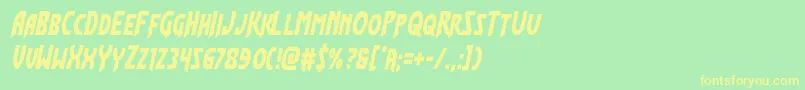 Flashrogerscond Font – Yellow Fonts on Green Background